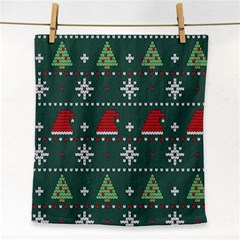 Beautiful Knitted Christmas Pattern Face Towel by Semog4