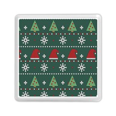 Beautiful Knitted Christmas Pattern Memory Card Reader (square) by Semog4