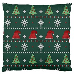 Beautiful Knitted Christmas Pattern Standard Premium Plush Fleece Cushion Case (one Side) by Semog4