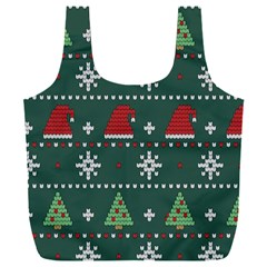 Beautiful Knitted Christmas Pattern Full Print Recycle Bag (xxxl) by Semog4