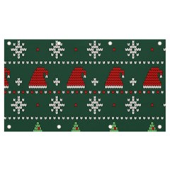 Beautiful Knitted Christmas Pattern Banner And Sign 7  X 4  by Semog4