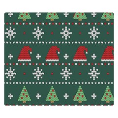 Beautiful Knitted Christmas Pattern Premium Plush Fleece Blanket (small) by Semog4