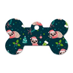 Pattern Christmas Funny Dog Tag Bone (one Side)