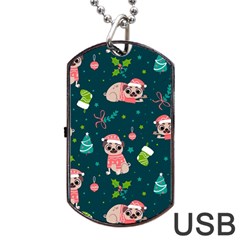 Pattern Christmas Funny Dog Tag Usb Flash (two Sides) by Semog4