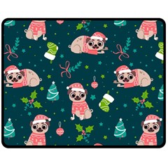 Pattern Christmas Funny Two Sides Fleece Blanket (medium) by Semog4