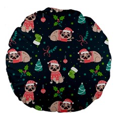 Pattern Christmas Funny Large 18  Premium Flano Round Cushions by Semog4