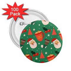 Colorful Funny Christmas Pattern 2 25  Buttons (100 Pack)  by Semog4