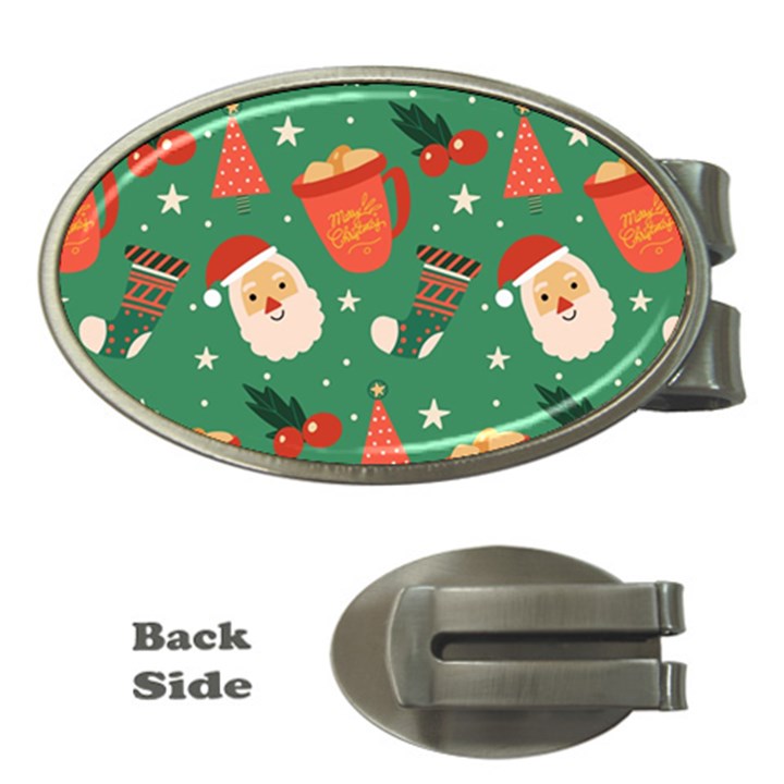 Colorful Funny Christmas Pattern Money Clips (Oval) 