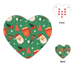 Colorful Funny Christmas Pattern Playing Cards Single Design (heart) by Semog4