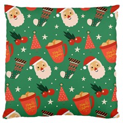 Colorful Funny Christmas Pattern Large Premium Plush Fleece Cushion Case (two Sides) by Semog4