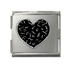 Scribbles Lines Drawing Picture Mega Link Heart Italian Charm (18mm) by Semog4