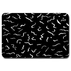 Scribbles Lines Drawing Picture Large Doormat by Semog4