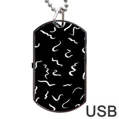 Scribbles Lines Drawing Picture Dog Tag Usb Flash (one Side) by Semog4