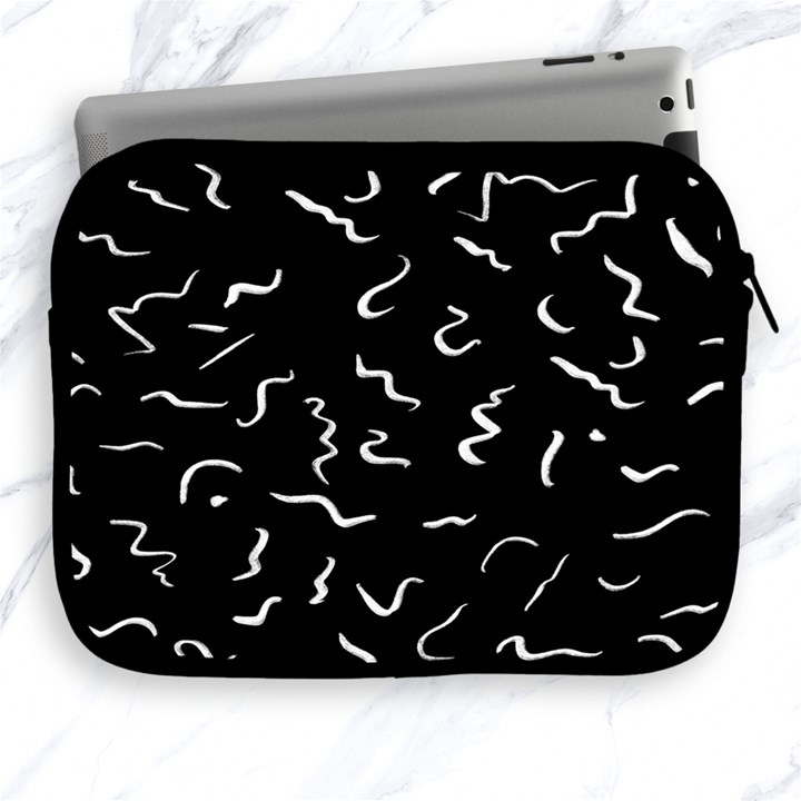 Scribbles Lines Drawing Picture Apple iPad 2/3/4 Zipper Cases