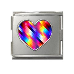 Abstract Background Colorful Pattern Mega Link Heart Italian Charm (18mm) by Semog4