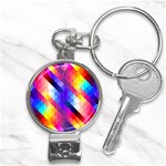 Abstract Background Colorful Pattern Nail Clippers Key Chain Front