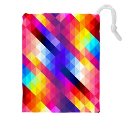 Abstract Background Colorful Pattern Drawstring Pouch (4xl) by Semog4