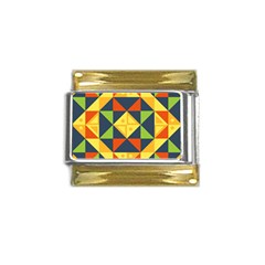 Background Geometric Color Gold Trim Italian Charm (9mm)