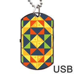 Background Geometric Color Dog Tag Usb Flash (one Side) by Semog4