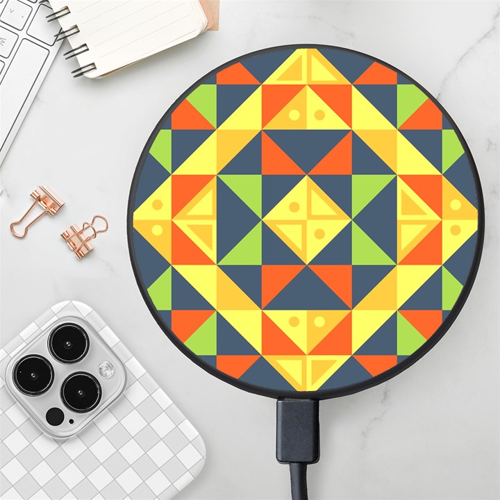 Background Geometric Color Wireless Fast Charger(Black)