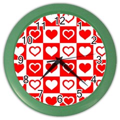 Background Card Checker Chequered Color Wall Clock by Semog4