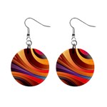 Abstract Colorful Background Wavy Mini Button Earrings Front