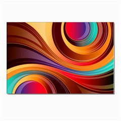 Abstract Colorful Background Wavy Postcards 5  X 7  (pkg Of 10)