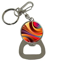 Abstract Colorful Background Wavy Bottle Opener Key Chain by Semog4