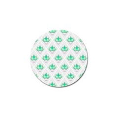 Plant Pattern Green Leaf Flora Golf Ball Marker by Semog4