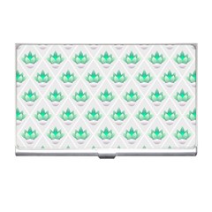 Plant Pattern Green Leaf Flora Business Card Holder by Semog4