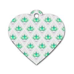 Plant Pattern Green Leaf Flora Dog Tag Heart (two Sides) by Semog4