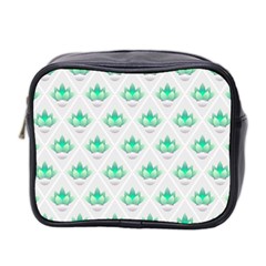 Plant Pattern Green Leaf Flora Mini Toiletries Bag (two Sides) by Semog4