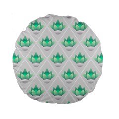 Plant Pattern Green Leaf Flora Standard 15  Premium Round Cushions by Semog4