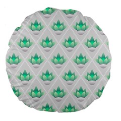 Plant Pattern Green Leaf Flora Large 18  Premium Flano Round Cushions by Semog4