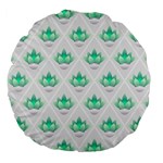 Plant Pattern Green Leaf Flora Large 18  Premium Flano Round Cushions Front