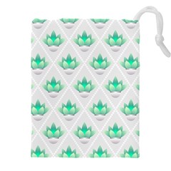 Plant Pattern Green Leaf Flora Drawstring Pouch (5xl) by Semog4