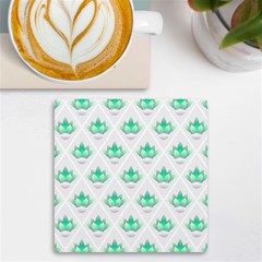 Plant Pattern Green Leaf Flora Uv Print Square Tile Coaster  by Semog4