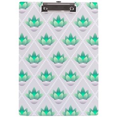 Plant Pattern Green Leaf Flora A4 Acrylic Clipboard by Semog4