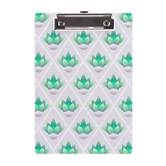 Plant Pattern Green Leaf Flora A5 Acrylic Clipboard by Semog4