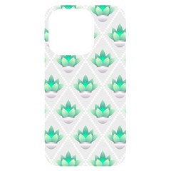 Plant Pattern Green Leaf Flora Iphone 14 Pro Black Uv Print Case by Semog4