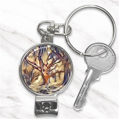 Tree Forest Woods Nature Landscape Nail Clippers Key Chain by Semog4