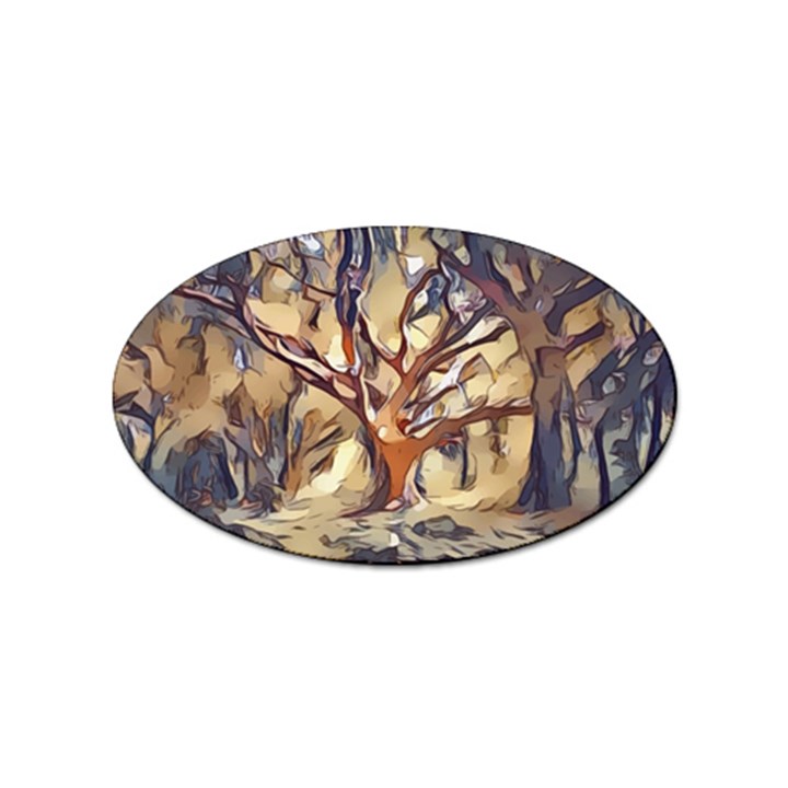 Tree Forest Woods Nature Landscape Sticker Oval (10 pack)