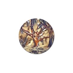 Tree Forest Woods Nature Landscape Golf Ball Marker by Semog4