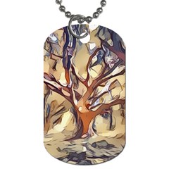 Tree Forest Woods Nature Landscape Dog Tag (two Sides) by Semog4