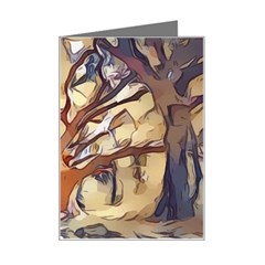 Tree Forest Woods Nature Landscape Mini Greeting Card by Semog4