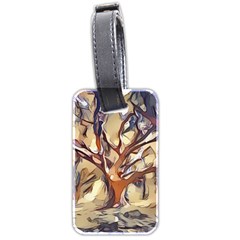 Tree Forest Woods Nature Landscape Luggage Tag (two Sides) by Semog4