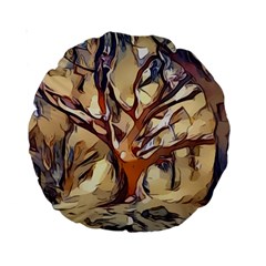 Tree Forest Woods Nature Landscape Standard 15  Premium Round Cushions by Semog4