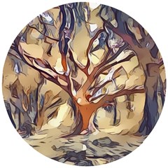 Tree Forest Woods Nature Landscape Wooden Puzzle Round by Semog4