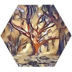 Tree Forest Woods Nature Landscape Wooden Puzzle Hexagon by Semog4