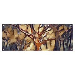 Tree Forest Woods Nature Landscape Banner And Sign 8  X 3  by Semog4